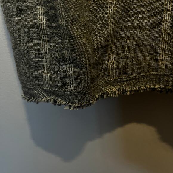 Eileen Fisher Dress NWT Moon Gray Stripe Hemp Organic Cotton Raw Hem Shift XL - Picture 3 of 10